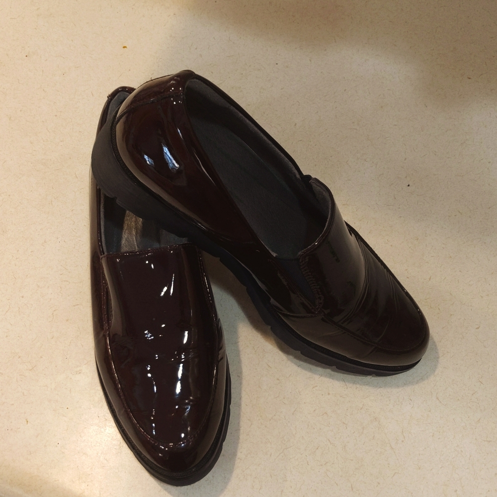 Earth Women's Zurich Bern Sz 10M Burgundy Leather Slip On Loafers Comfort Shoes